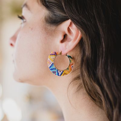 Multi Fiesta Round Earrings