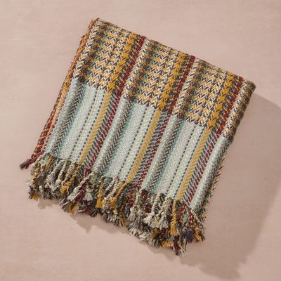 Arama Fringed Silk and Banana Fiber Throw