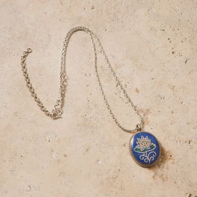 Lotus Mosaic Pendant Necklace