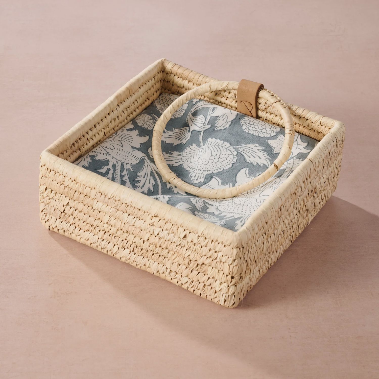 Khejur Woven Palm Leaf Napkin Basket