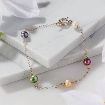 Munay Sterling Silver and Pearl Bracelet