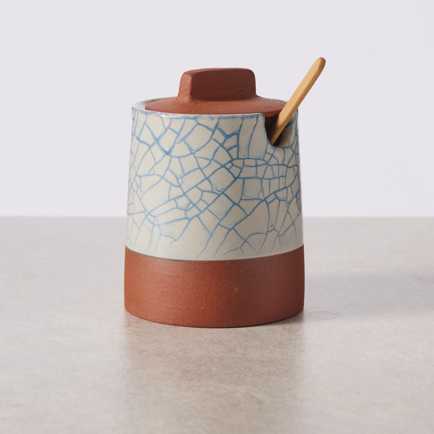 Ciya Blue Crackle Honey Pot