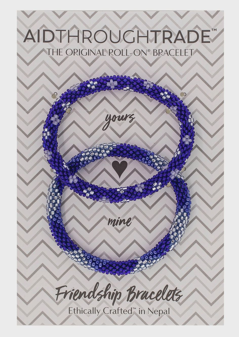 Blue Roll-On Friendship Bracelets - Peace