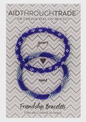 Blue Roll-On Friendship Bracelets - Peace