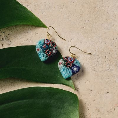 Raza Murano Millefiori Drop Earrings