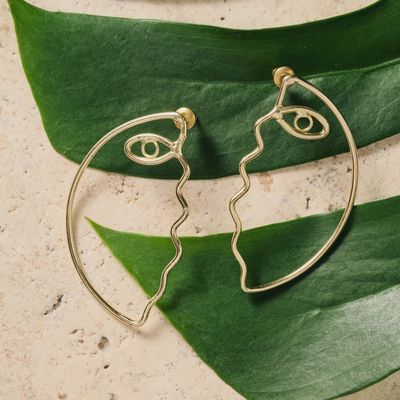 Pikaso Profile Wire Post Earrings