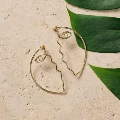Pikaso Profile Wire Post Earrings