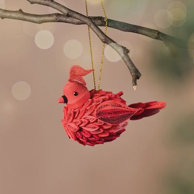 Dep Quilled Cardinal Ornament