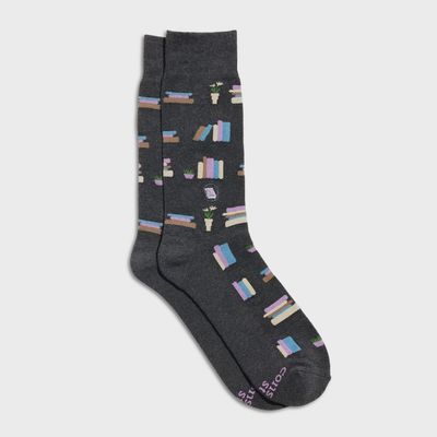 Socks that Give Books (Gray Bookshelves)