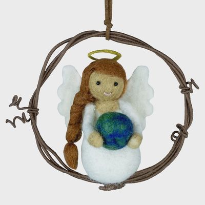 Earth Angel Mini Wreath Ornament