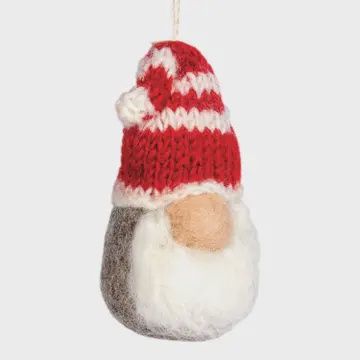 Gnome with Red &amp; White Hat Ornament