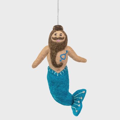 Merman Large Felted Ornament