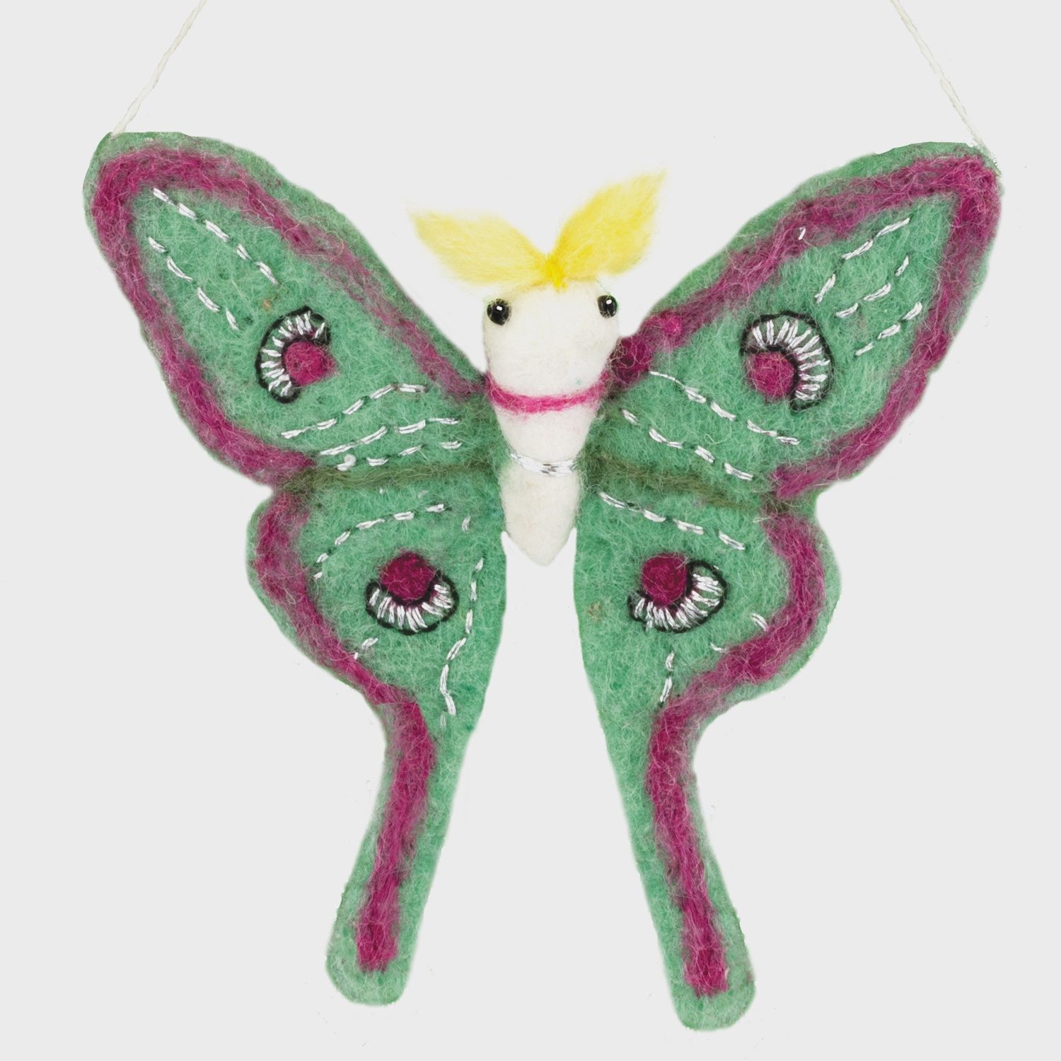 Luna Moth Felted Ornament