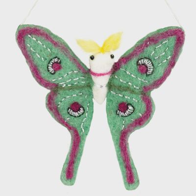 Luna Moth Felted Ornament