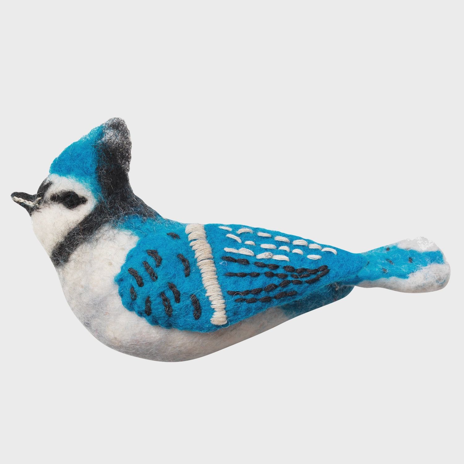 Blue Jay Woolie Bird Ornament