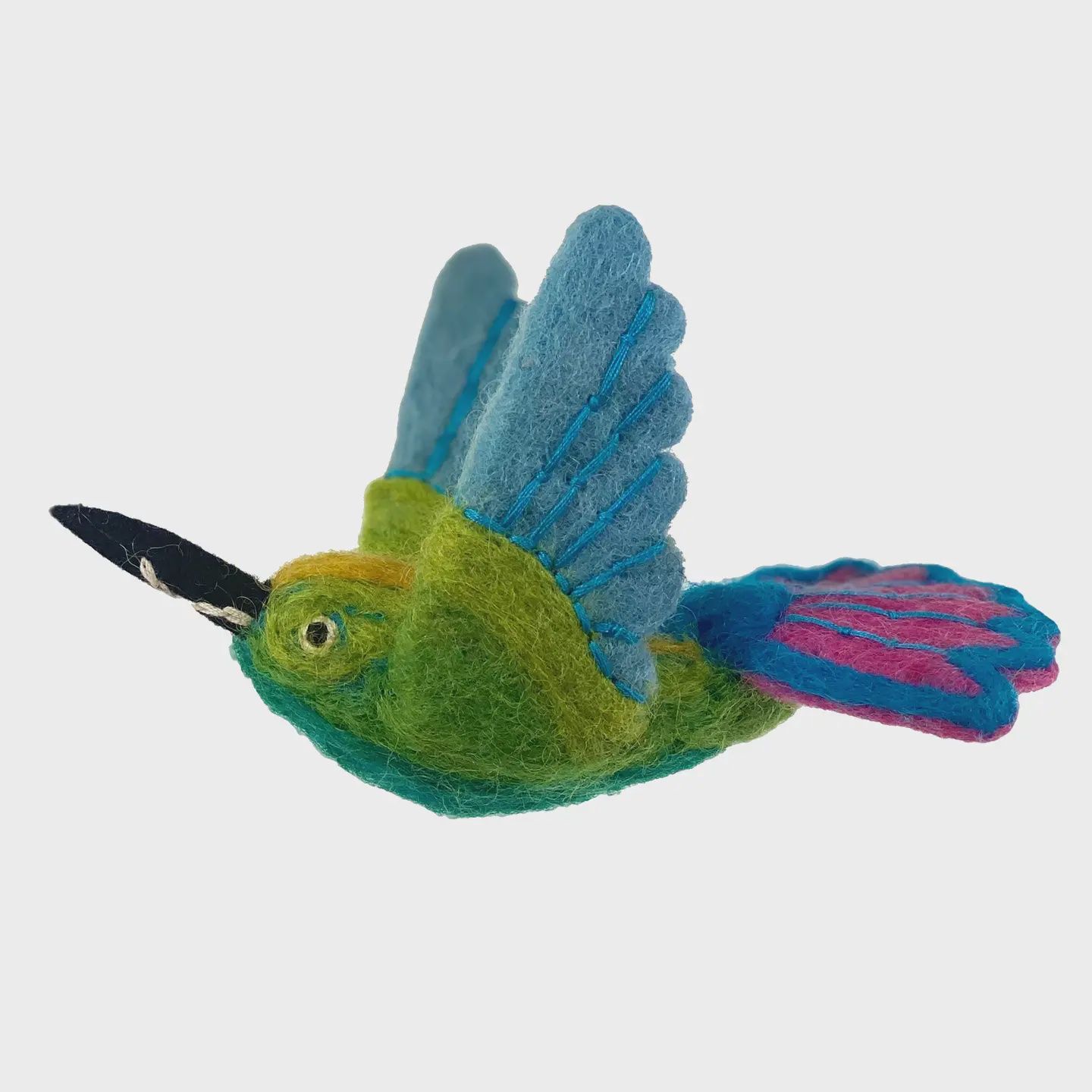 Mango Hummingbird Woolie Bird Ornament