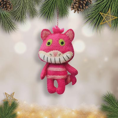 Purradox Pink Cat Felt Ornament