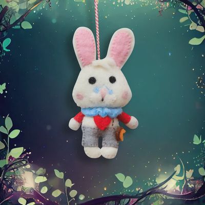 White Rabbit Felt Ornament