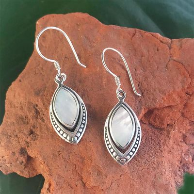 Translucent Earrings - Mother-of-Pearl &amp; Sterling