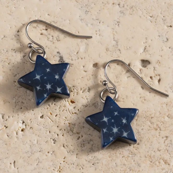 Costera Tagua Nut Star Earrings