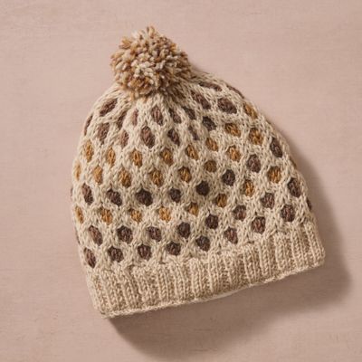 Nabina Waffle Weave Pom Beanie