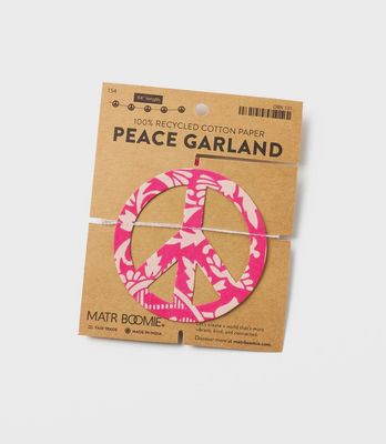 Peace Sign Recycled Paper Garland - Assorted Prints