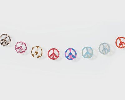 Peace Sign Recycled Paper Garland - Assorted Prints
