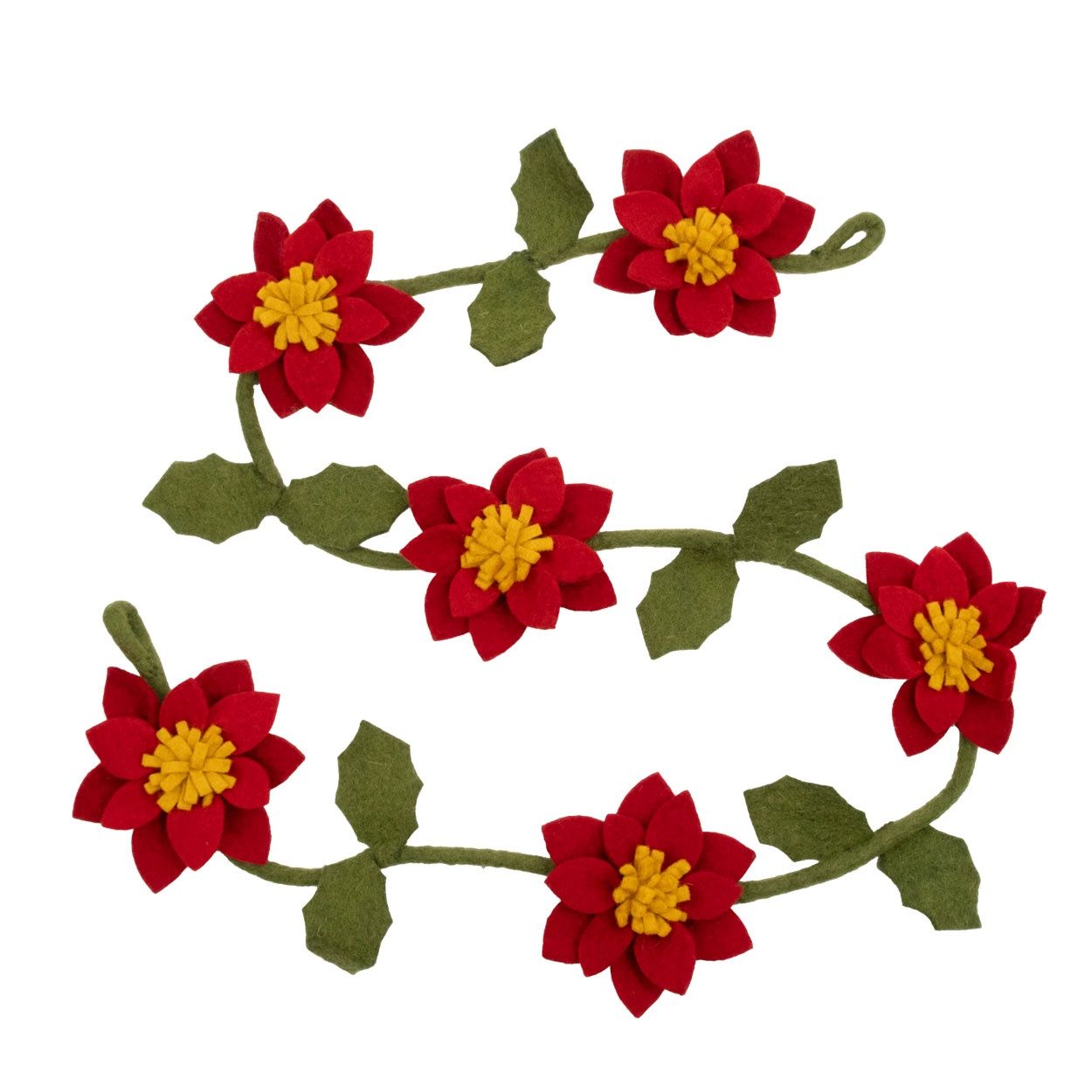 Felted Garland - Poinsettia All Red