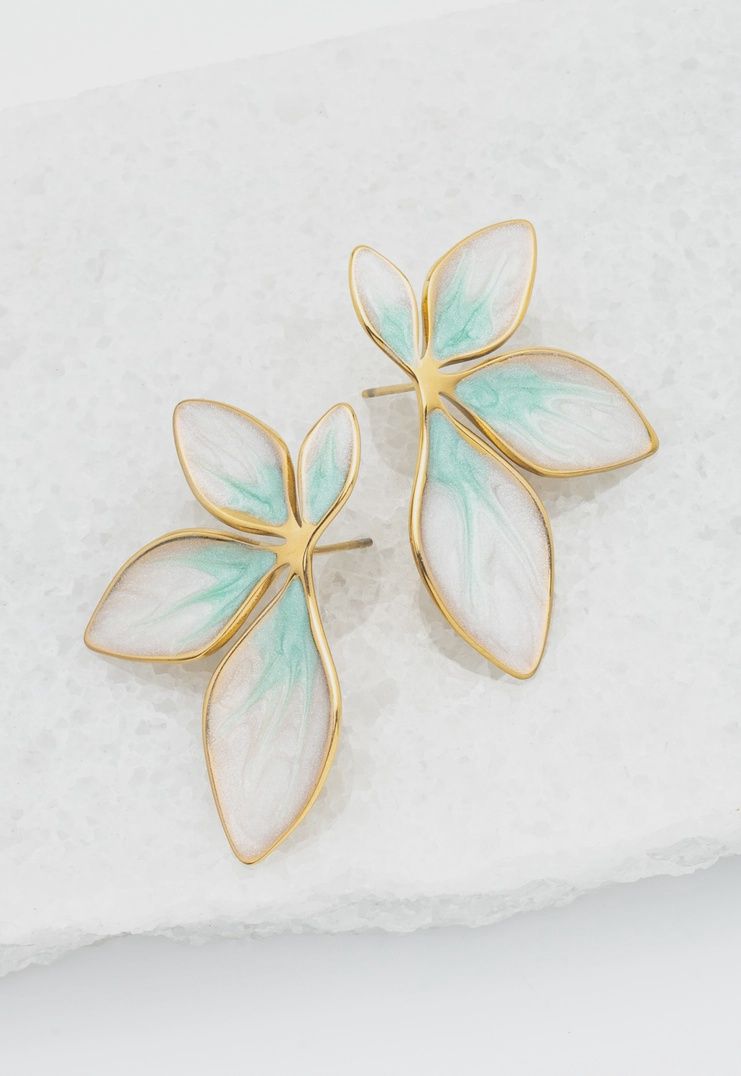 Flourish Mint Leaf Earrings