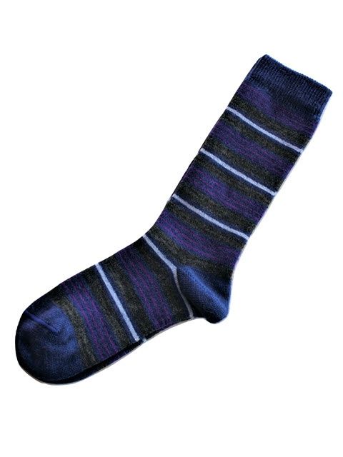Alpaca Socks Kelly Stripe//Blue