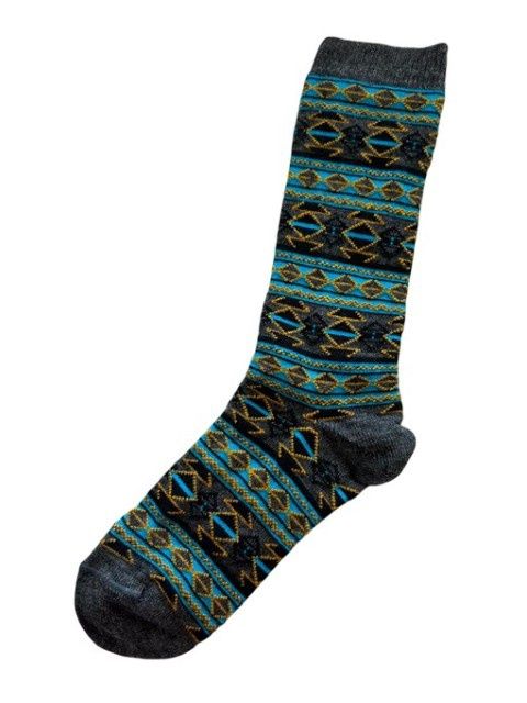 Alpaca Socks Aztec Stripe//Charcoal