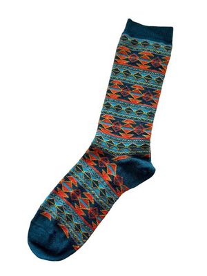 Alpaca Socks Aztec Stripe//Teal