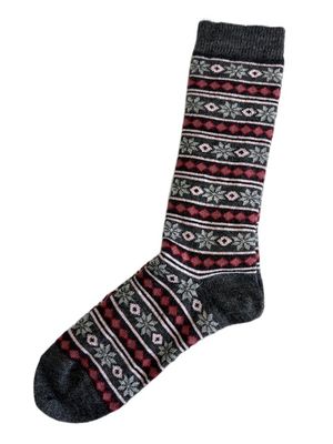 Alpaca Socks Fair Isle//Charcoal