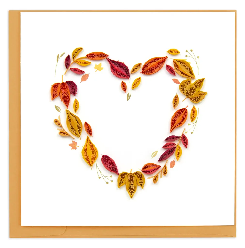 Fall Foliage Heart Quilling Card