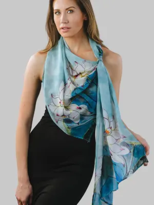Akira Chiffon Two Lotus Scarf