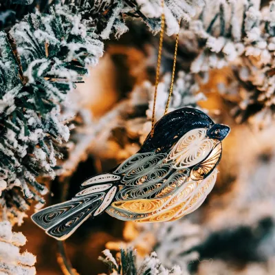 Quill Chickadee Ornament