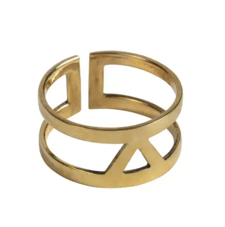 Brass Triangle Cuff Ring