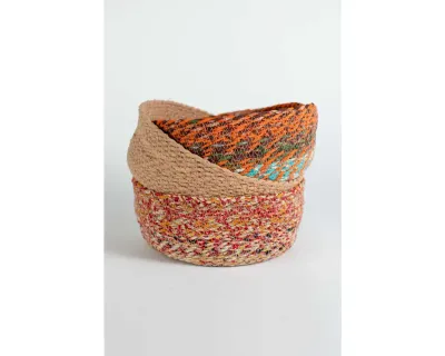 Swirling Sari Basket (Lg) Asst Colors