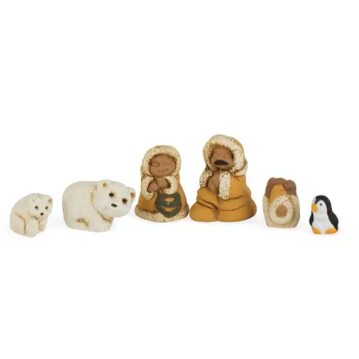 Arctic Family Nativity in a Matchbox