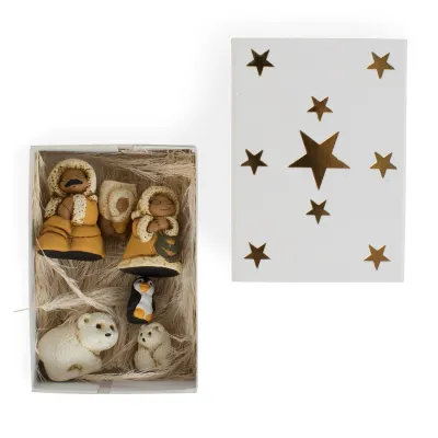 Arctic Family Nativity in a Matchbox