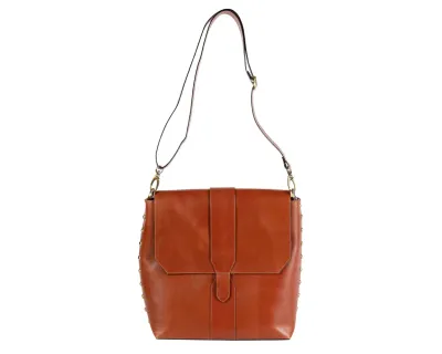 Eco-Leather Toffee Messenger Bag