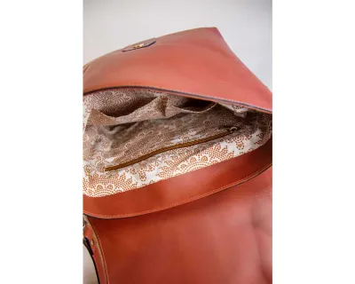 Eco-Leather Toffee Messenger Bag