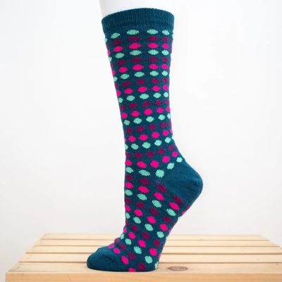 Alpaca Socks Polka Dot//Teal