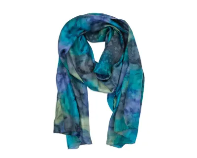 Waterfall Painted Silk Scarf