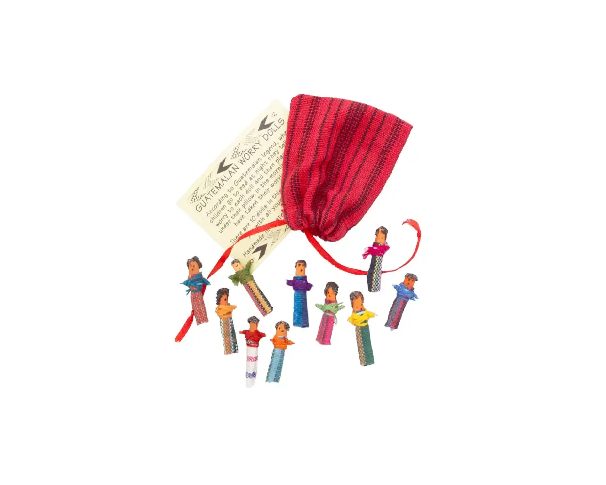 Guatemalan Worry Dolls - set of 10 in bag