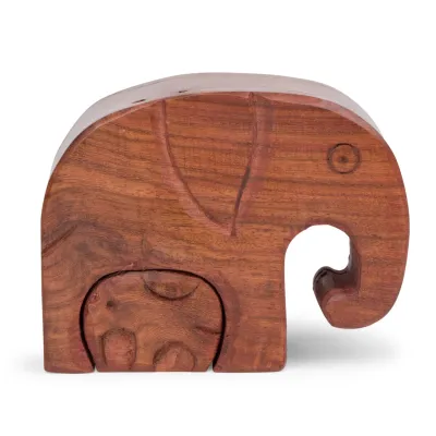 Elephant Puzzle Box Shesham Wood