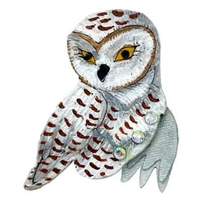 Snow Owl Brooch