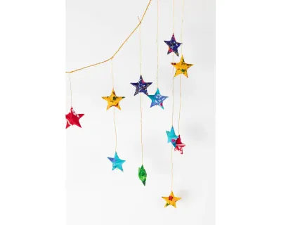 Upcycled Sari Star Valance 39wx23