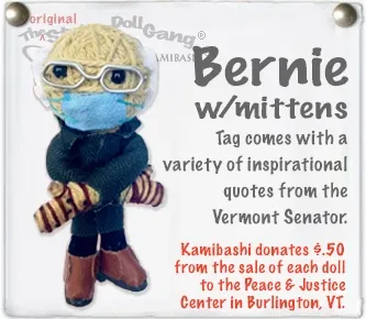 Bernie w/ Mittens String Doll Keychain