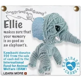 Ellie The Elephant String Doll Keychain
